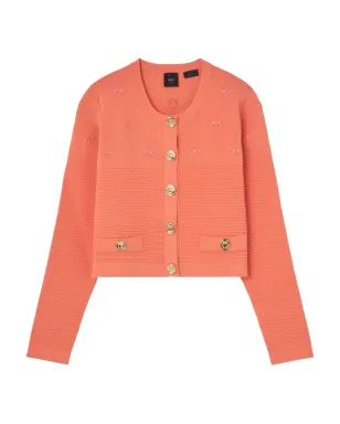 PINKO motif-embroidered ribbed jacket - サムネイル1