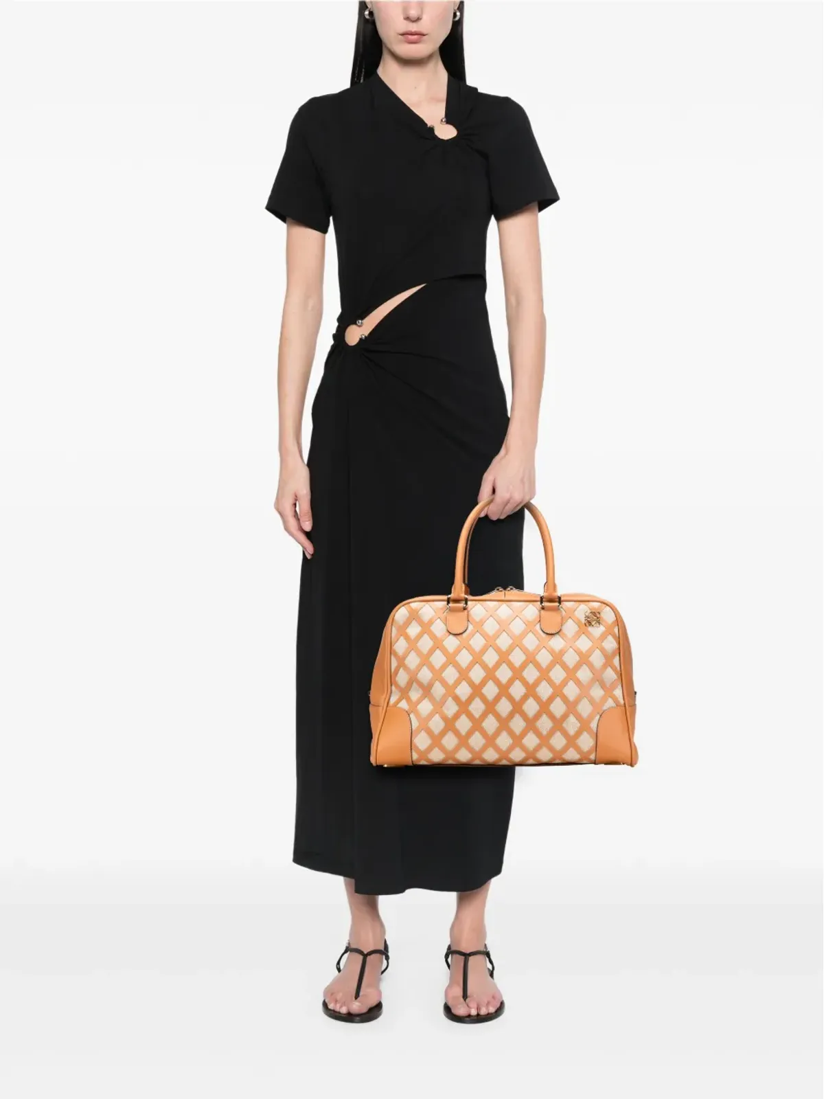Loewe Pre-Owned アマゾナ トラベルバッグ ブラウン - 画像2
