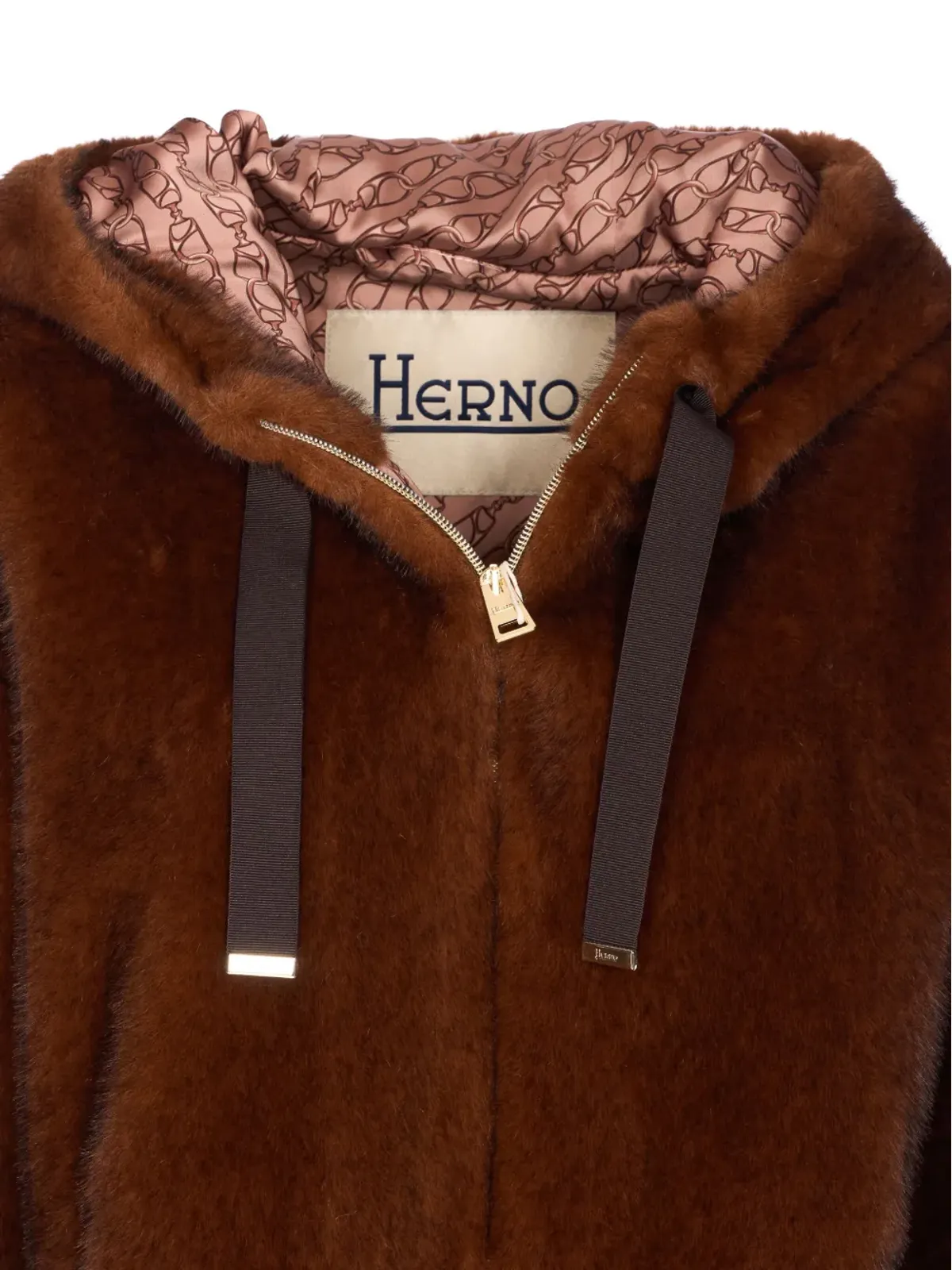 Herno フェイクファー フード付きジャケット - ブラウン - 画像3