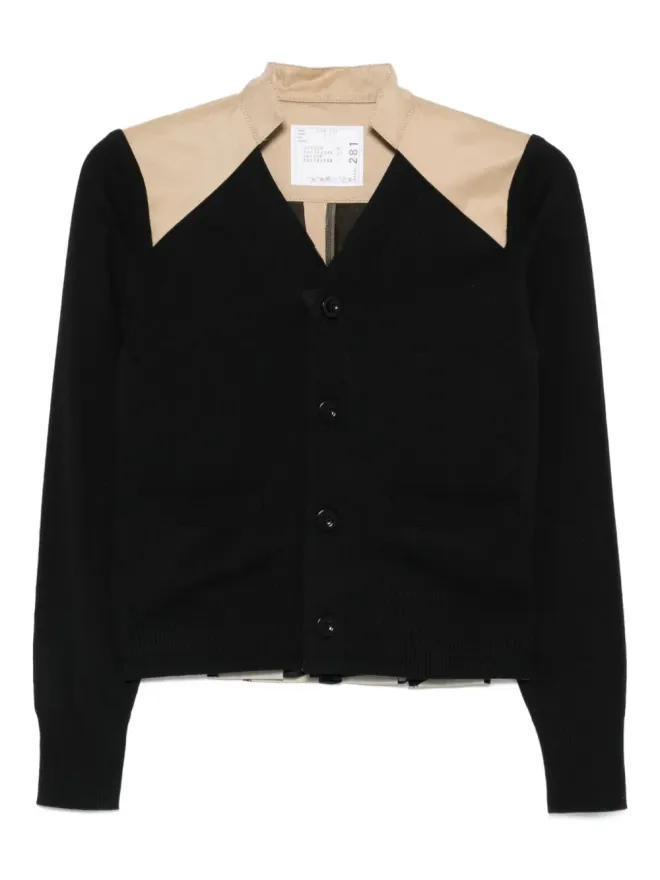 sacai sacai コントラストパネル ギャバジン カーディガンの商品画像
