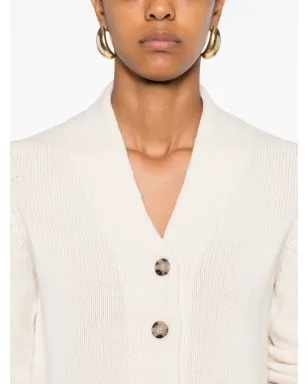 Allude ボタン詳細パッチポケット付きカーディガン - サムネイル5