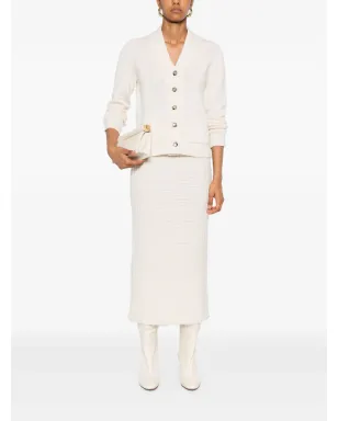 Allude ボタン詳細パッチポケット付きカーディガン - サムネイル2