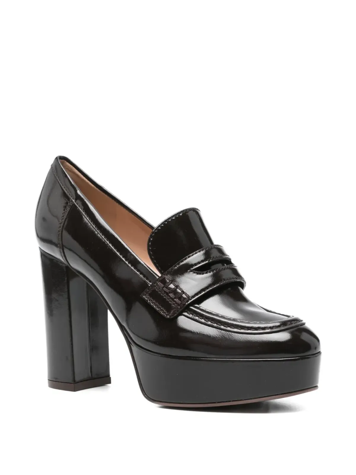 Gianvito Rossi パテントレザー・プラットフォーム ローファー - 画像2
