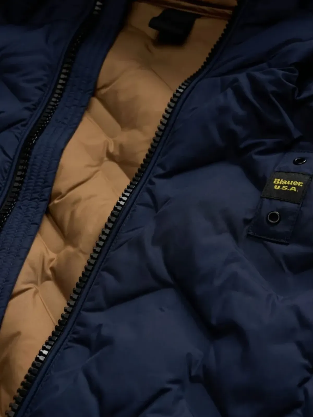 Blauer チェブロンキルテッドフーデッドジャケット - 画像5