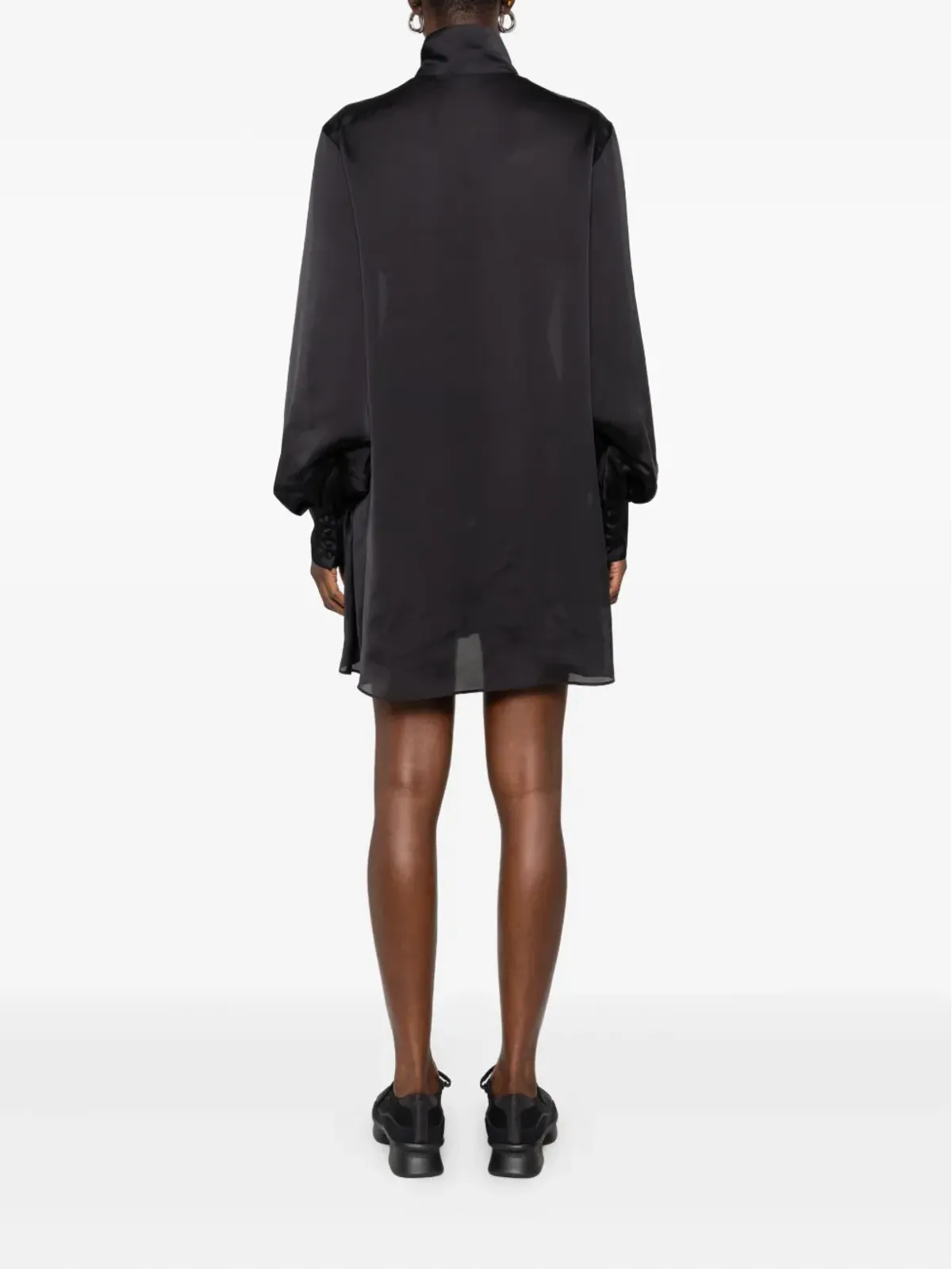 sacai ハイネック・ドレープミニドレス - 画像4