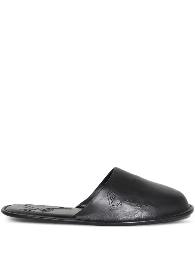 Enfants Riches Déprimés Enfants Riches Déprimés Hotel leather mules - Blackの商品画像