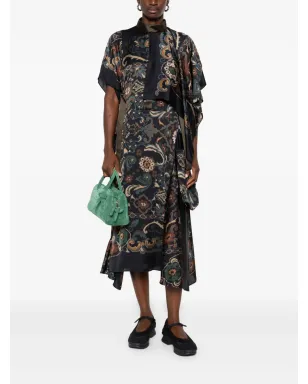 sacai ペイズリープリント レイヤード ミディドレス - サムネイル2