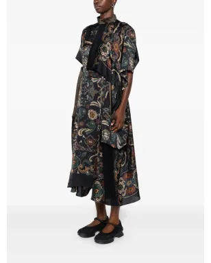 sacai ペイズリープリント レイヤード ミディドレス - サムネイル3