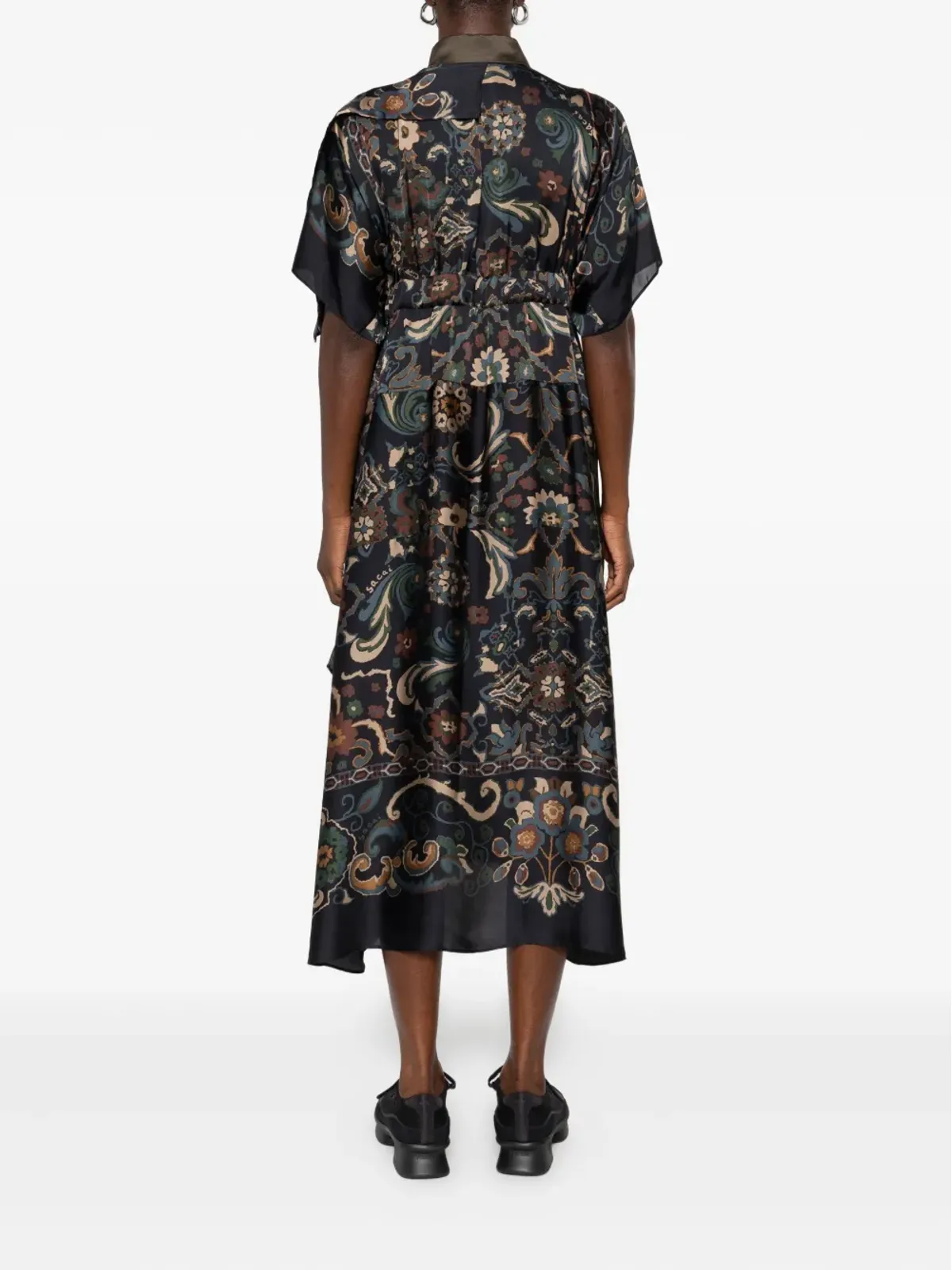sacai ペイズリープリント レイヤード ミディドレス - 画像4