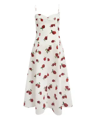 KHAITE Isabella floral-print midi dress - Neutrals - サムネイル1
