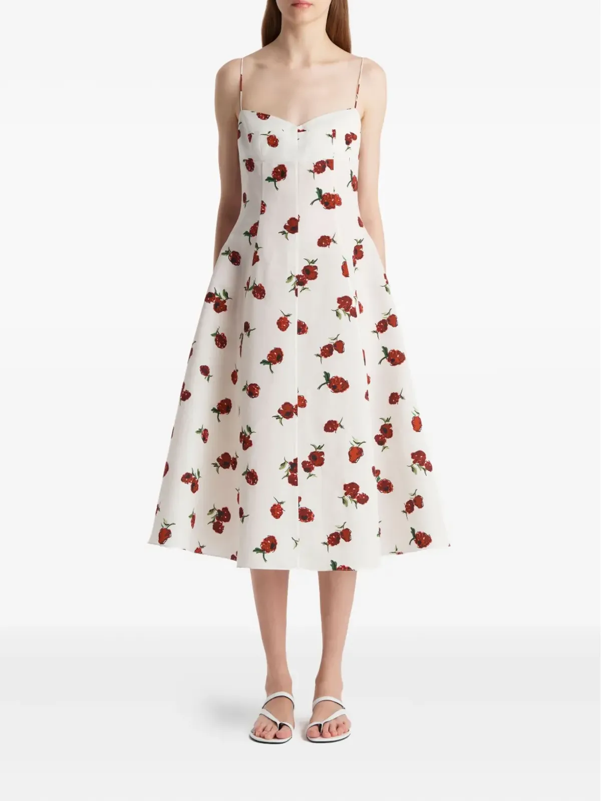 KHAITE Isabella floral-print midi dress - Neutrals - 画像2
