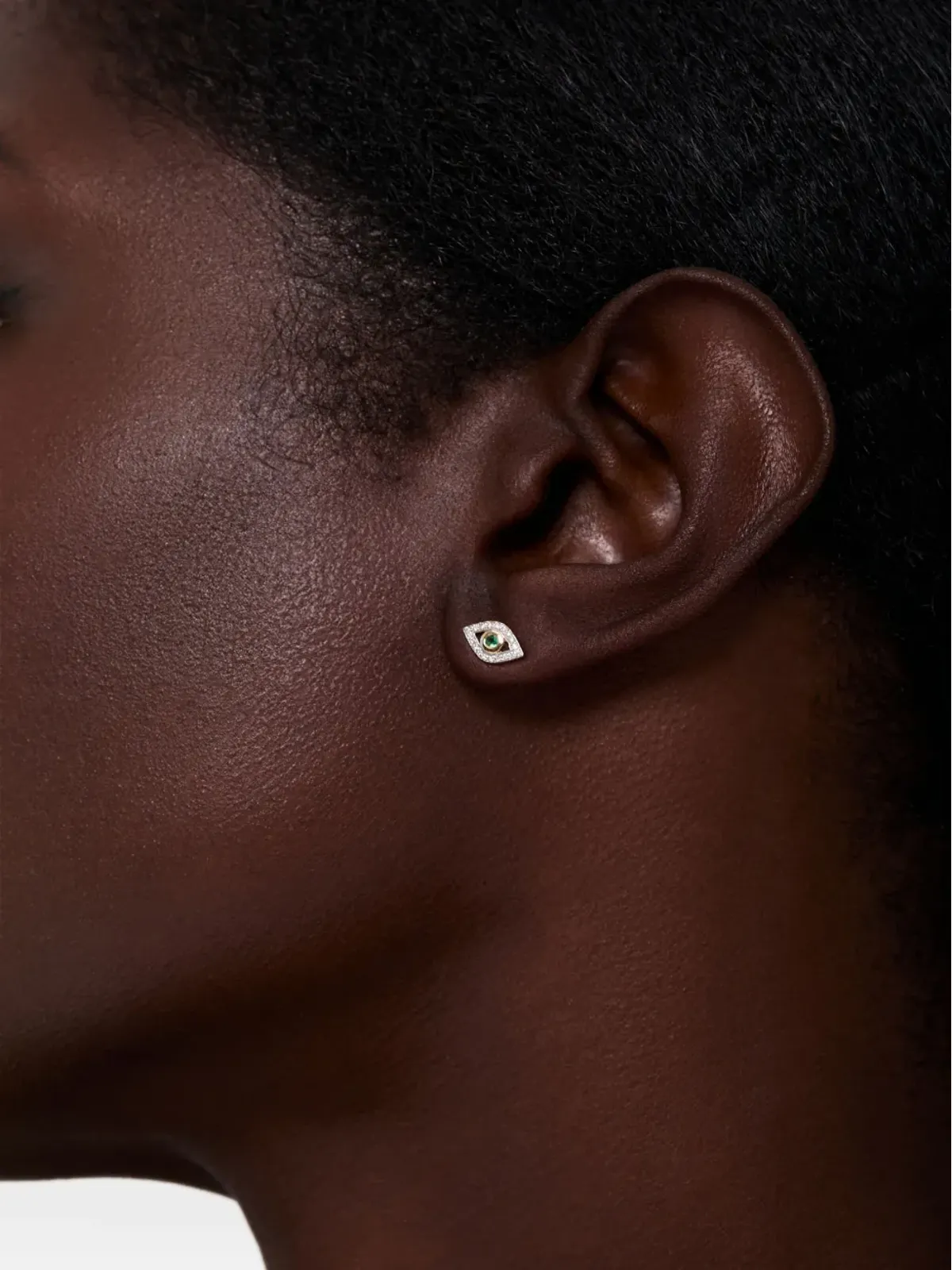 Mateo 14K イエローゴールド エメラルド イビルアイ ダイヤモンド イヤリング - 画像4