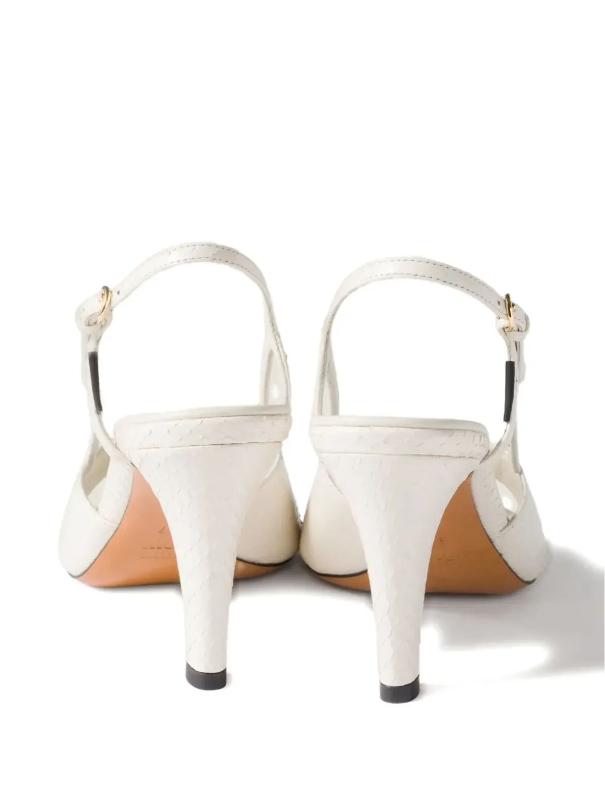 Miu Miu スリングバックレザーサンダル - 画像3