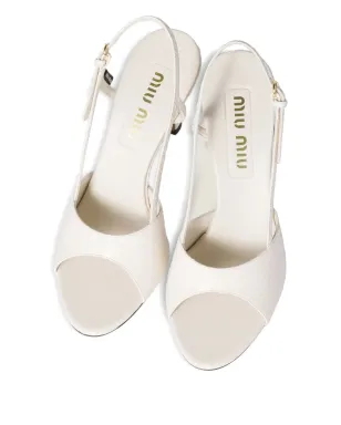Miu Miu スリングバックレザーサンダル - サムネイル4