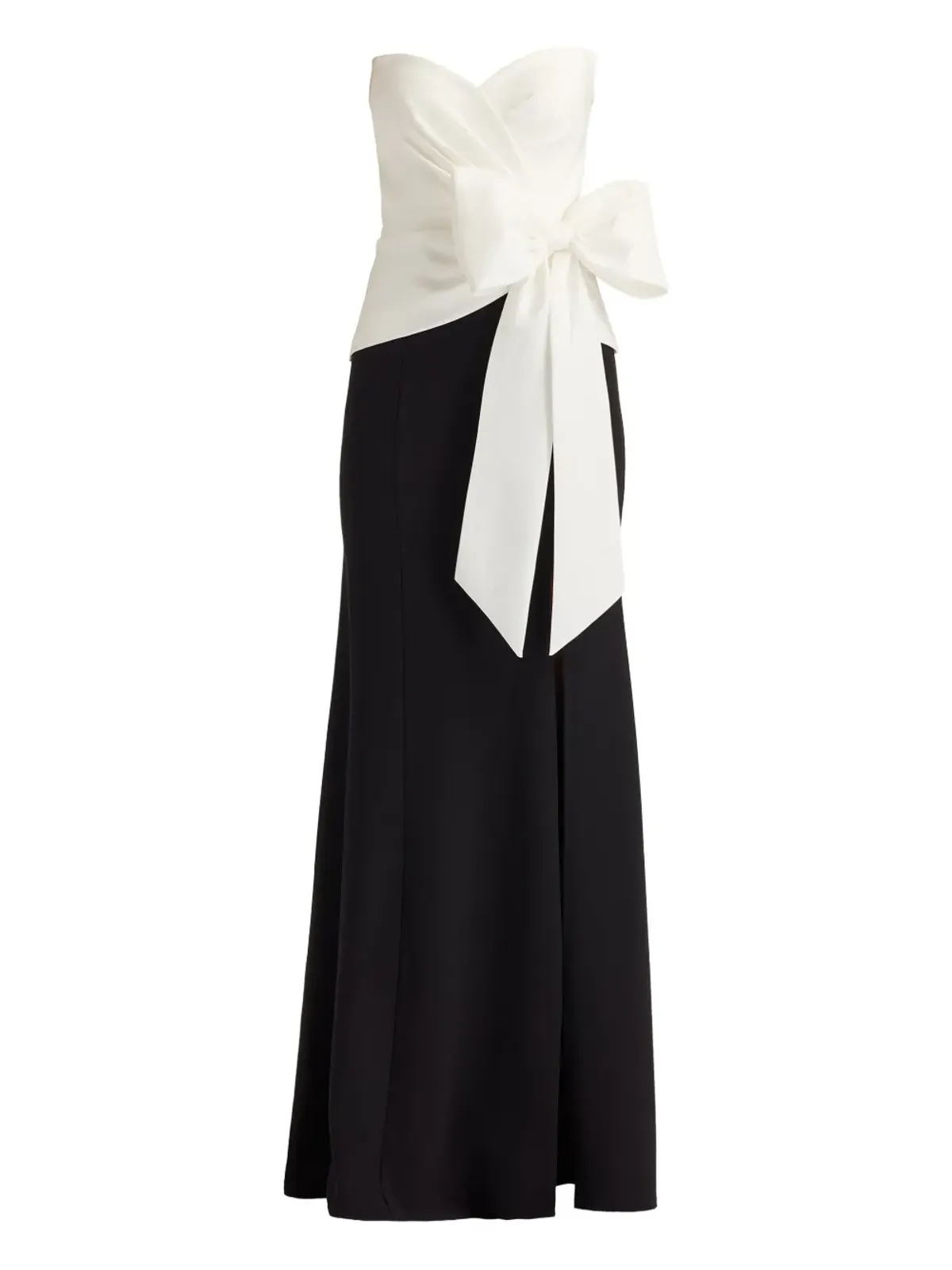 Tadashi Shoji リボンディテール付きストラップレスマキシドレス - 画像1