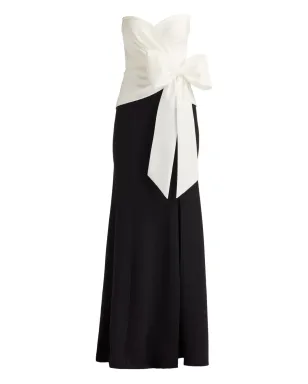 Tadashi Shoji リボンディテール付きストラップレスマキシドレス - サムネイル1