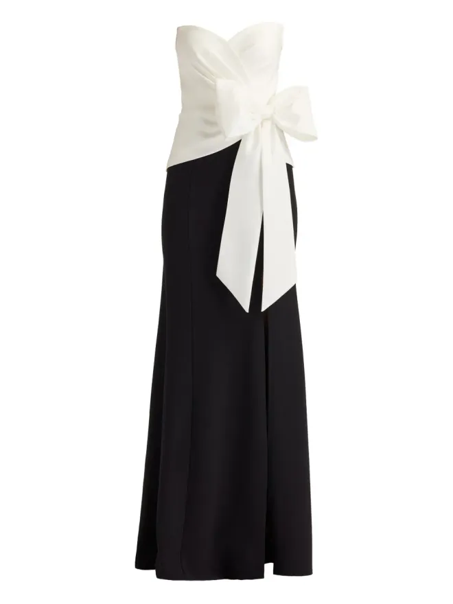 Tadashi Shoji Tadashi Shoji リボンディテール付きストラップレスマキシドレスの商品画像