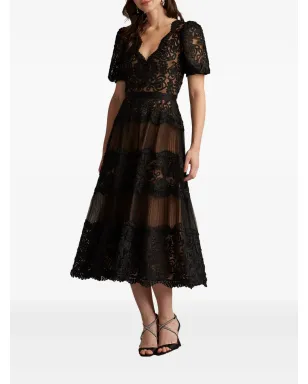 Tadashi Shoji Belline パフスリーブ刺繍ドレス - サムネイル2