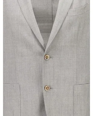 Boglioli SUIT 2 BUTTONS VIRGIN WOOL AND SILK - Grey - サムネイル2