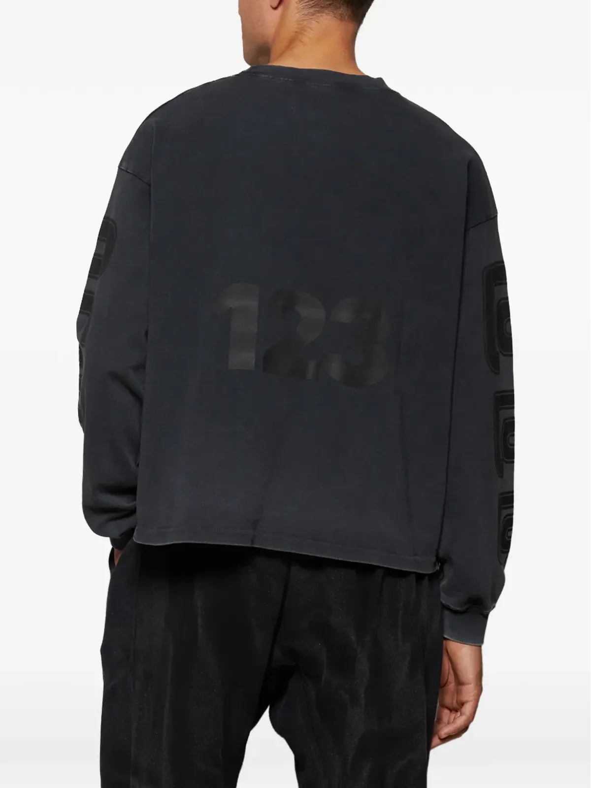 RRR123 グラフィックデザイン長袖スウェットシャツ - 画像5