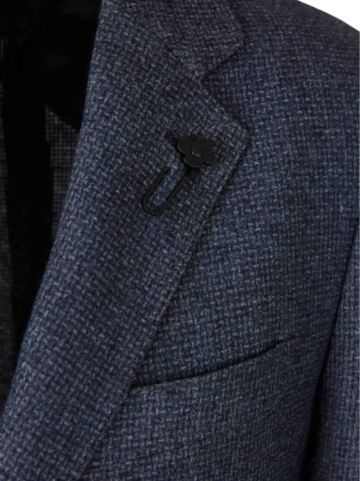 Lardini テクスチャード・シングルブレストジャケット - ブルー - 画像4