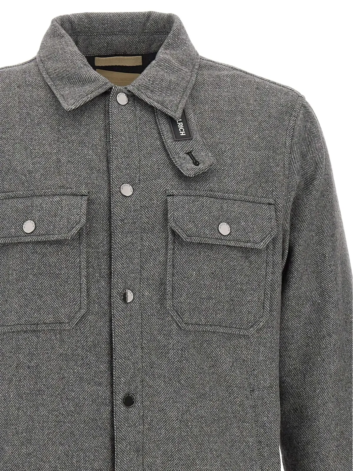 Woolrich ヘリンボーン胸ポケットジャケット - 画像4
