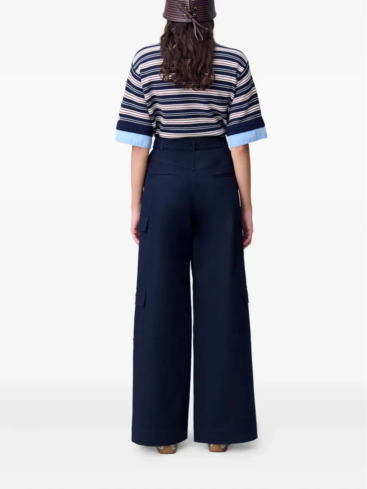 Claudie Pierlot ベルト付きワイドレッグカーゴパンツ - 画像4