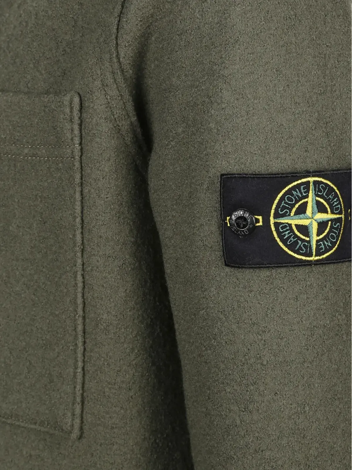 Stone Island パッチポケット ウール シャツジャケット - 画像3