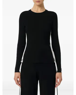 Elisabetta Franchi stripe-detail long-sleeve sweater - Black - サムネイル2