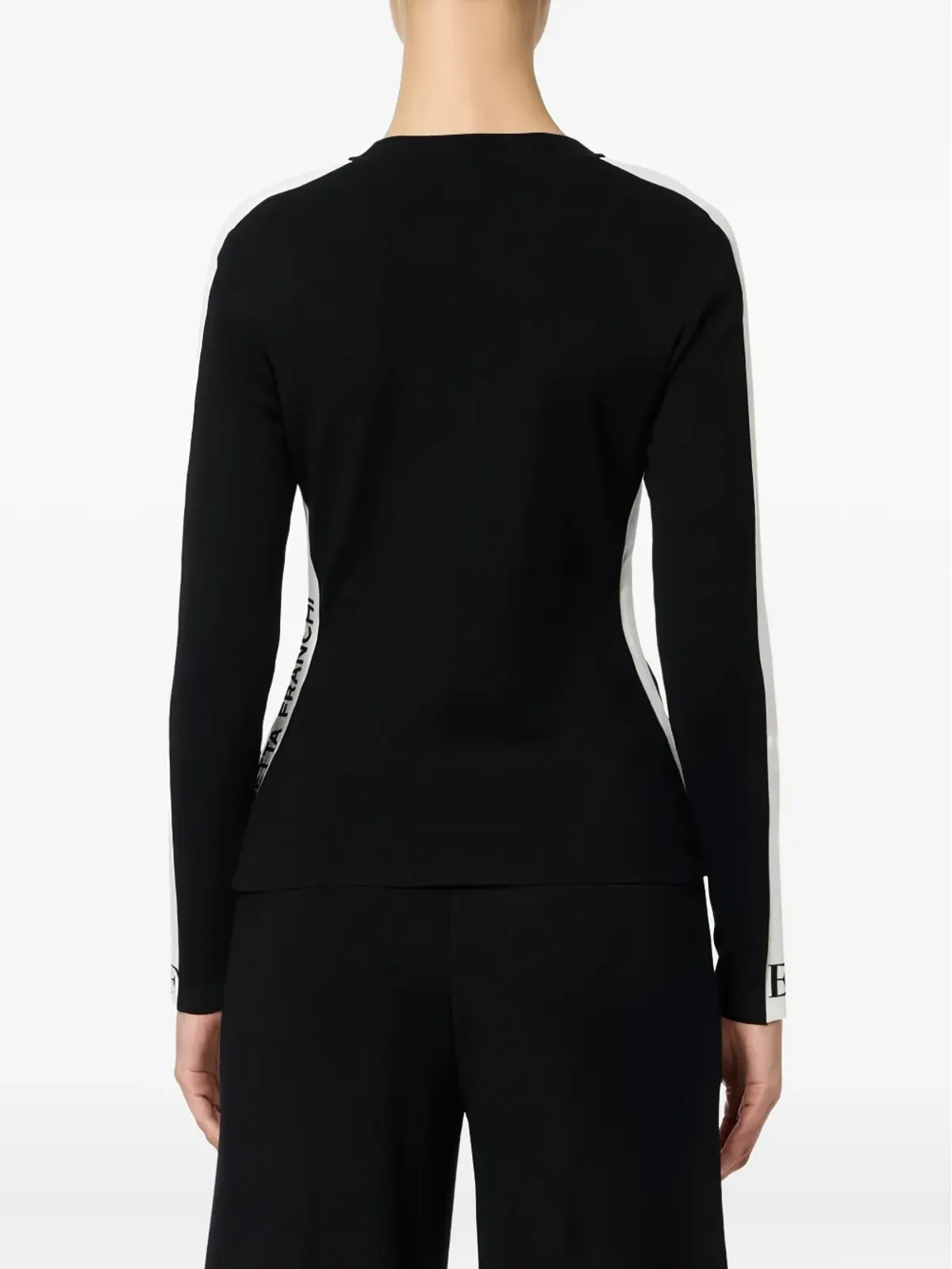 Elisabetta Franchi stripe-detail long-sleeve sweater - Black - 画像4