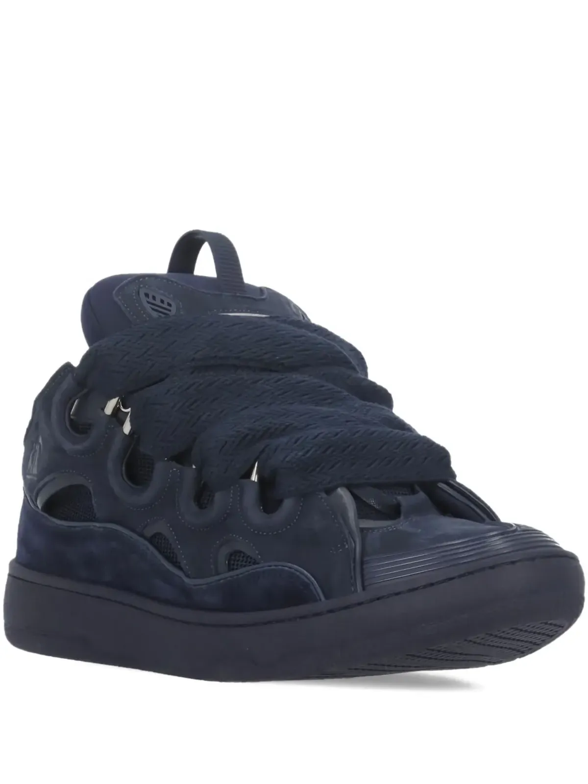 Lanvin カーブ レースアップ エンボスロゴ スニーカー - 画像1