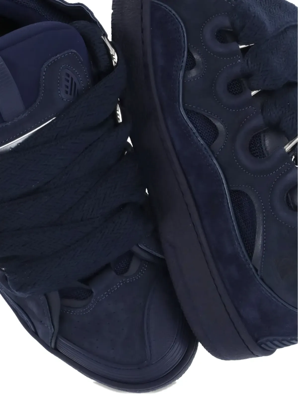 Lanvin カーブ レースアップ エンボスロゴ スニーカー - 画像4