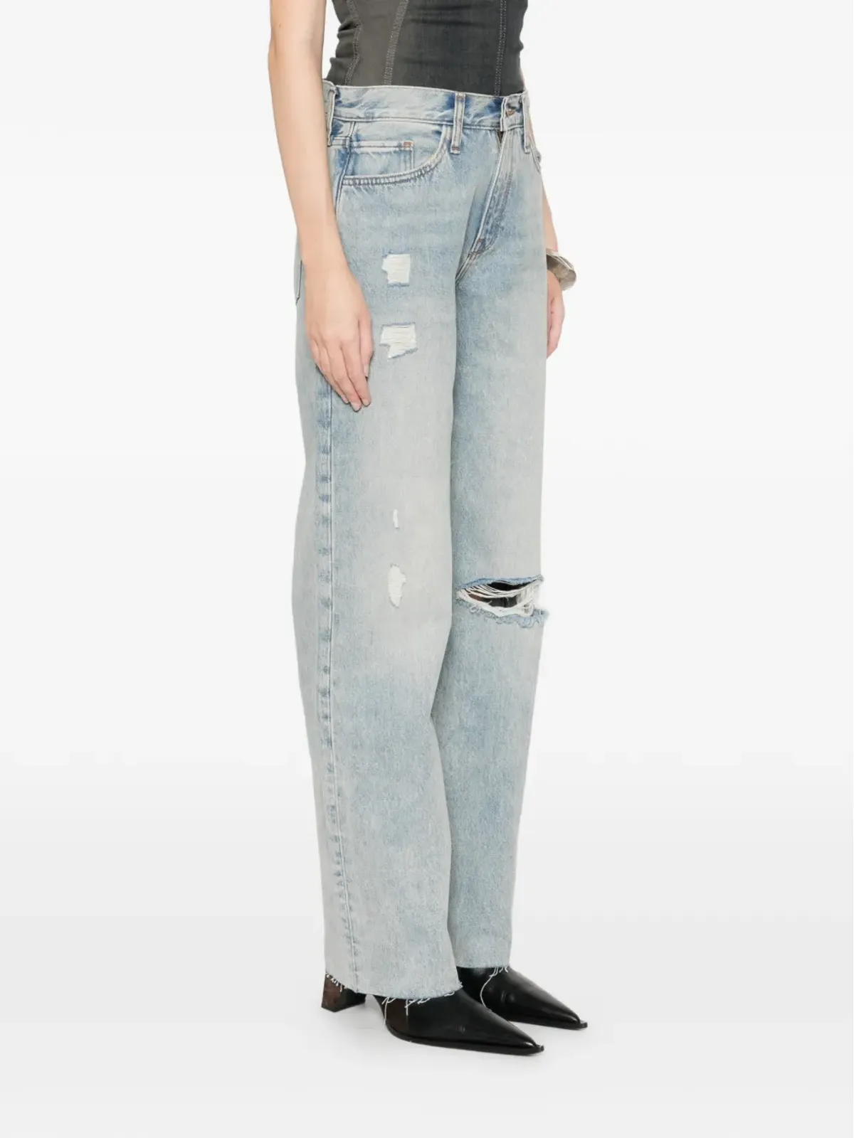 Triarchy デニムパンツ distressed frayed jeans - 画像3