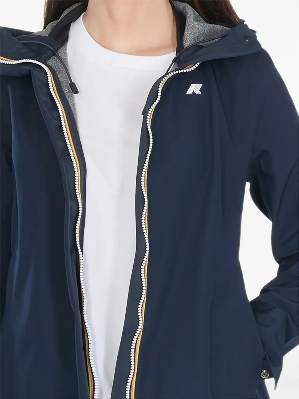 K-Way Madalina hooded logo jacket - Blue - 画像4