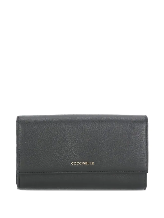 Coccinelle Coccinelle レザー フラップ ウォレット - ブラックの商品画像