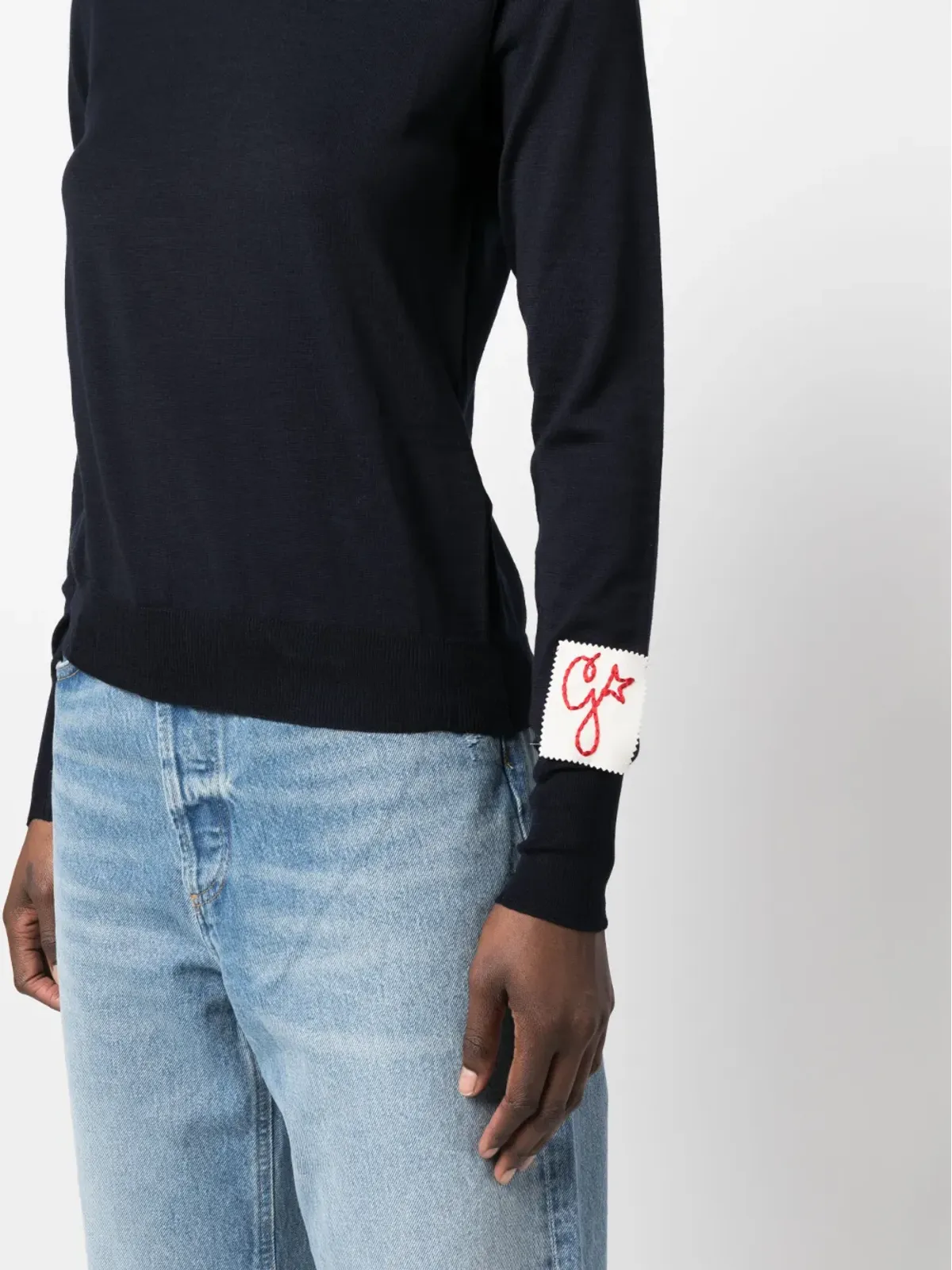 Golden Goose ribbed-trim wool sweater - Blue - 画像5