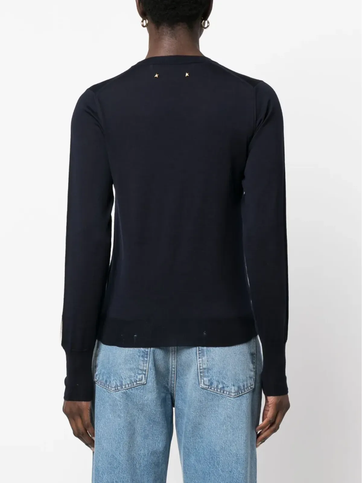 Golden Goose ribbed-trim wool sweater - Blue - 画像4