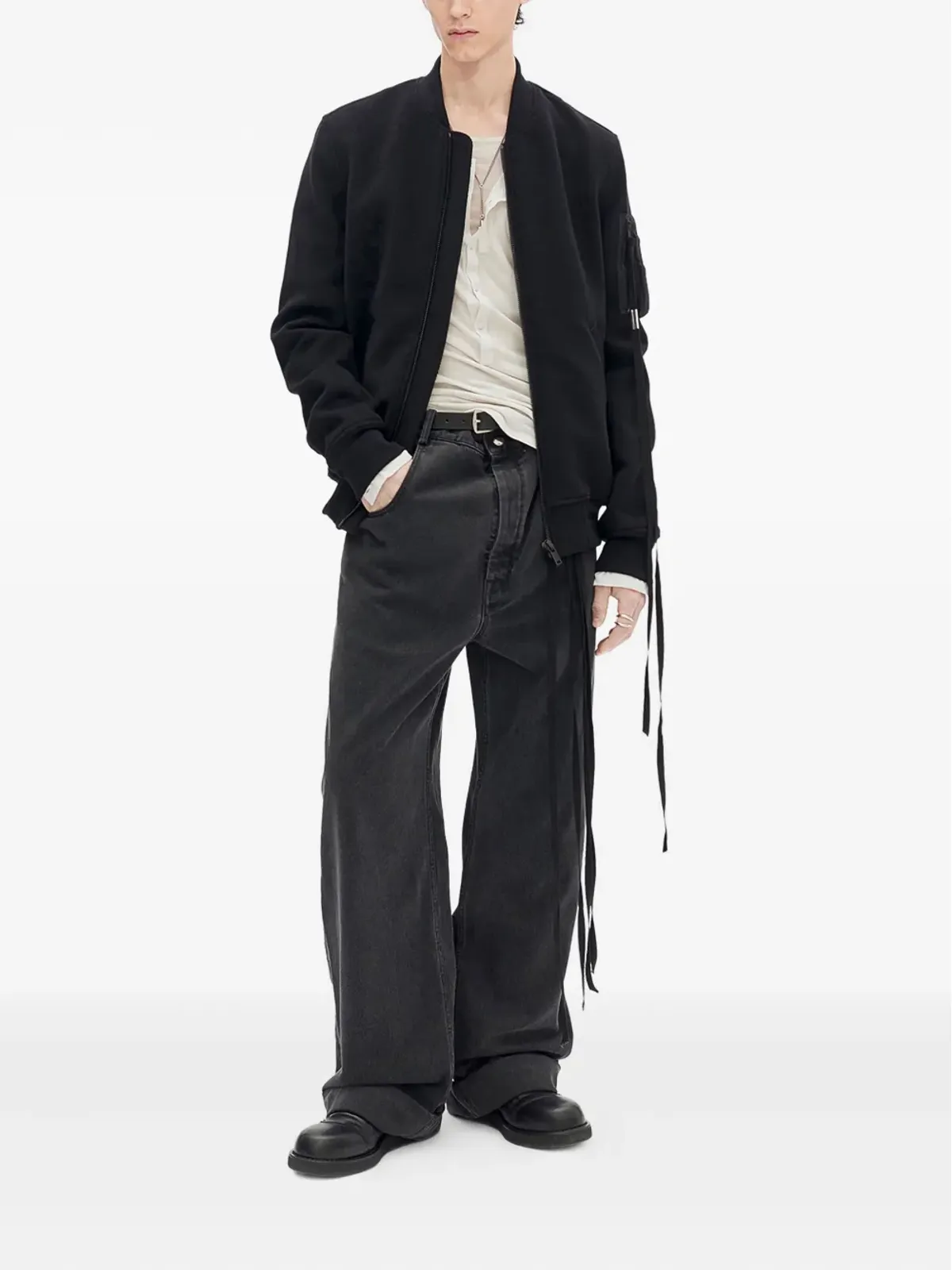 Ann Demeulemeester ジップファスナー ボンバー ジャケット - 画像2