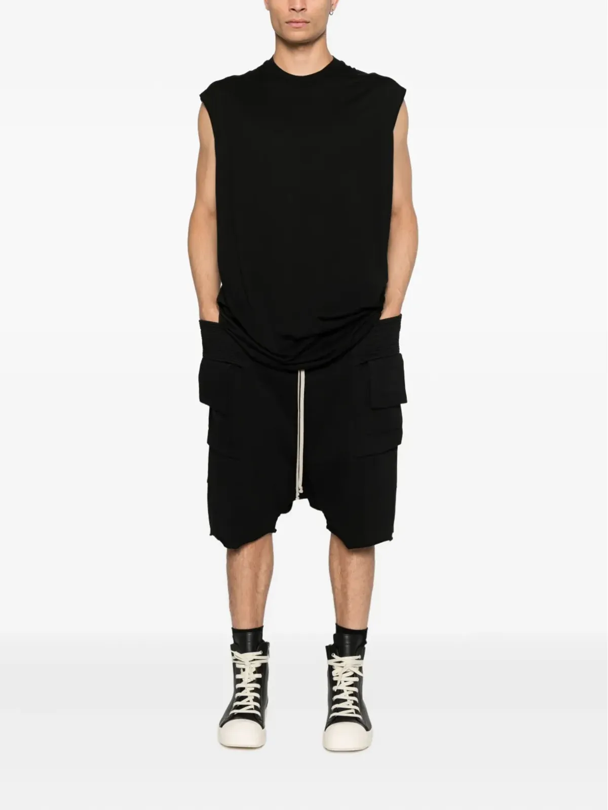 Rick Owens DRKSHDW Tarp sleeveless raw-edge T-shirt - Black - 画像2
