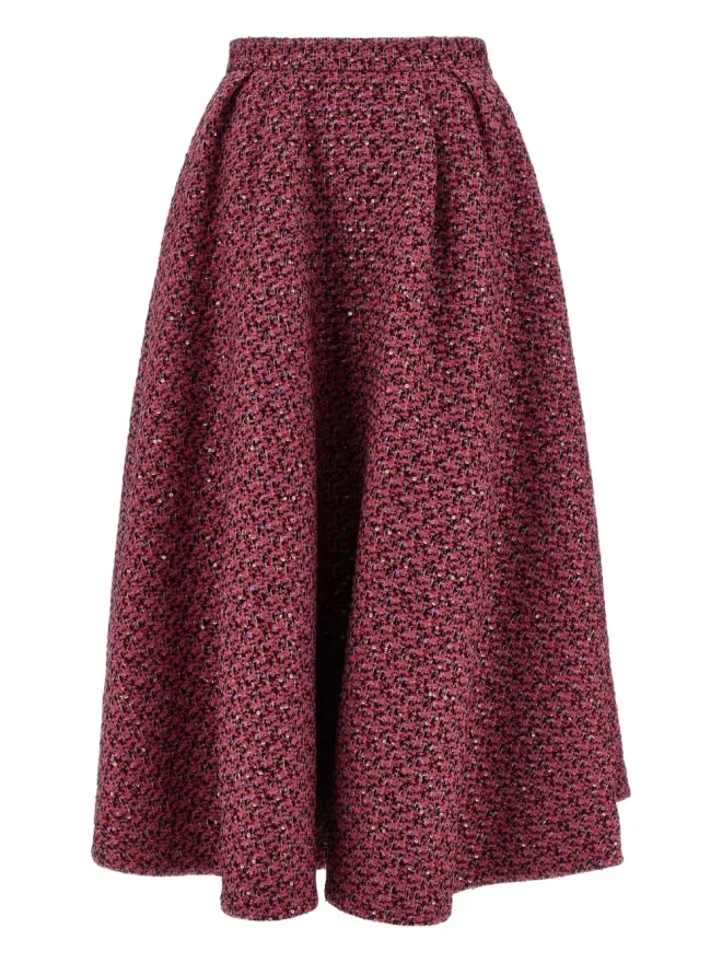 Alessandra Rich Alessandra Rich ピンクのスパンコール付きツイード ミディスカートの商品画像