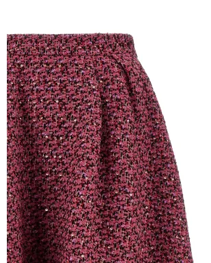 Alessandra Rich ピンクのスパンコール付きツイード ミディスカート - サムネイル4
