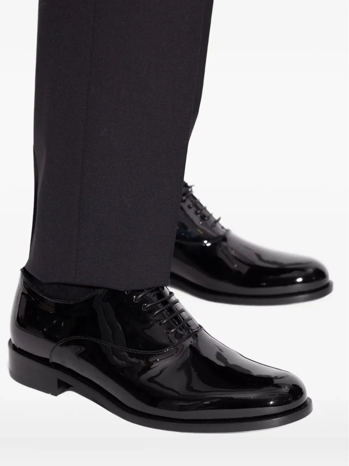 Giorgio Armani パテントレザー レースアップシューズ - ブラック - 画像5