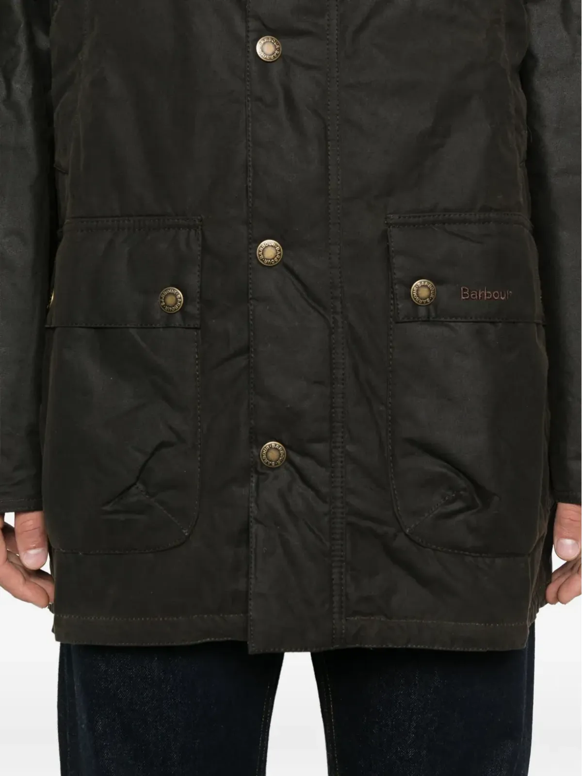 Barbour フード付きスナップフィットコート - Green - 画像5