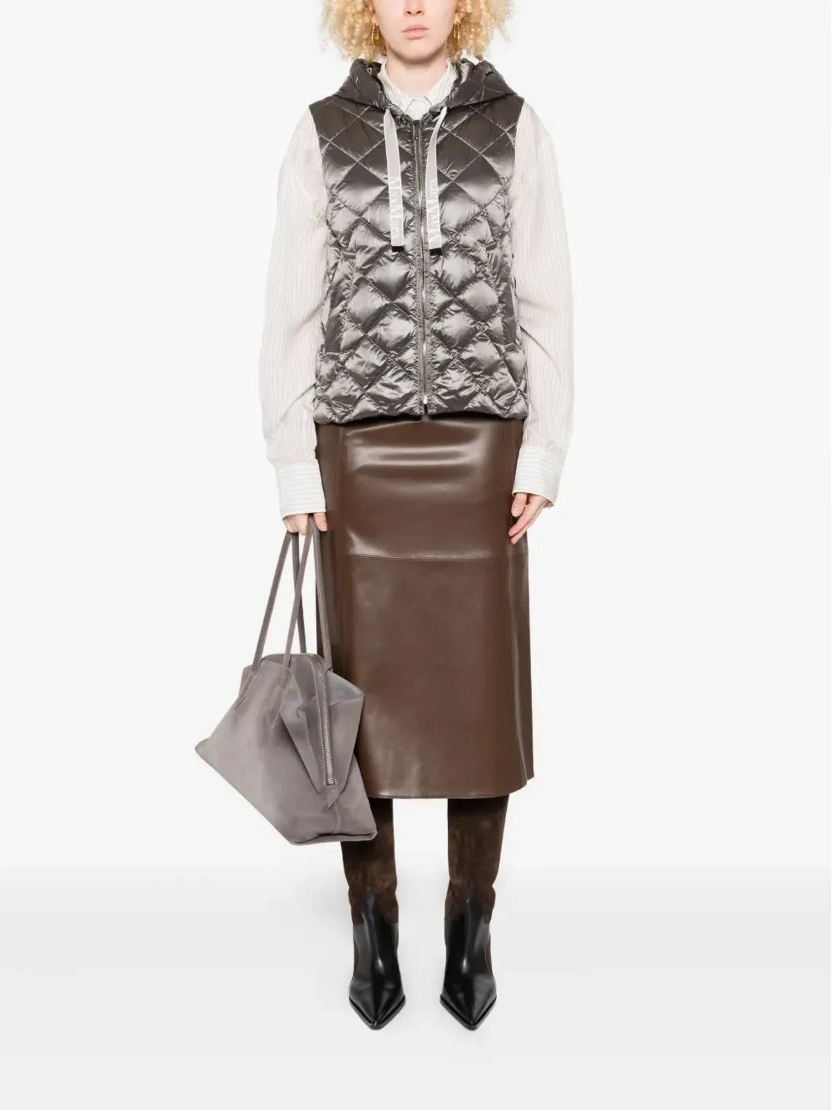 Max Mara キルテッド フード付きジレ - 画像2