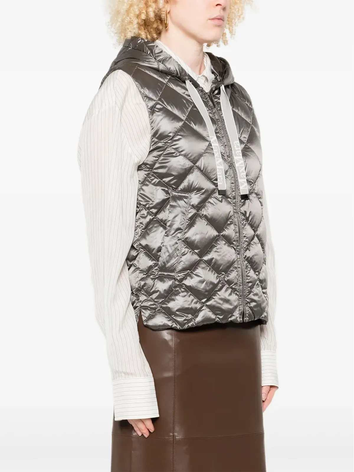 Max Mara キルテッド フード付きジレ - 画像3