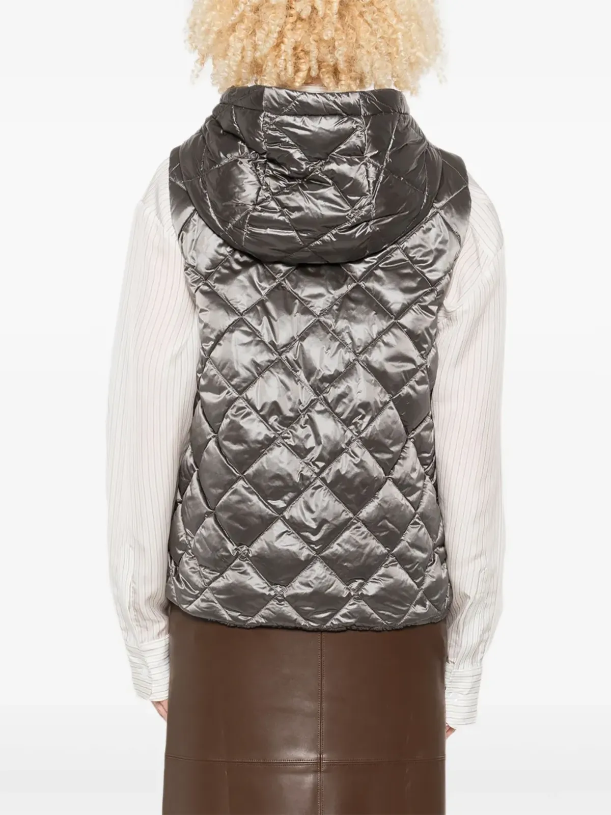 Max Mara キルテッド フード付きジレ - 画像4