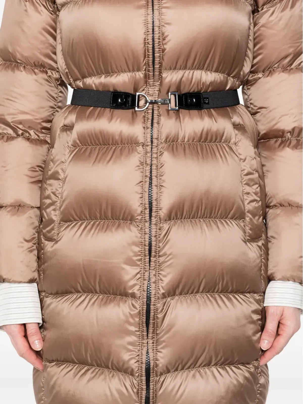 Max Mara フード付きベルト付きダウンジャケット - 画像5
