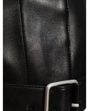 LOEWE ベルト付きナパレザーコート - サムネイル5