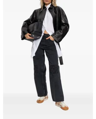 LOEWE ベルト付きナパレザーコート - サムネイル2