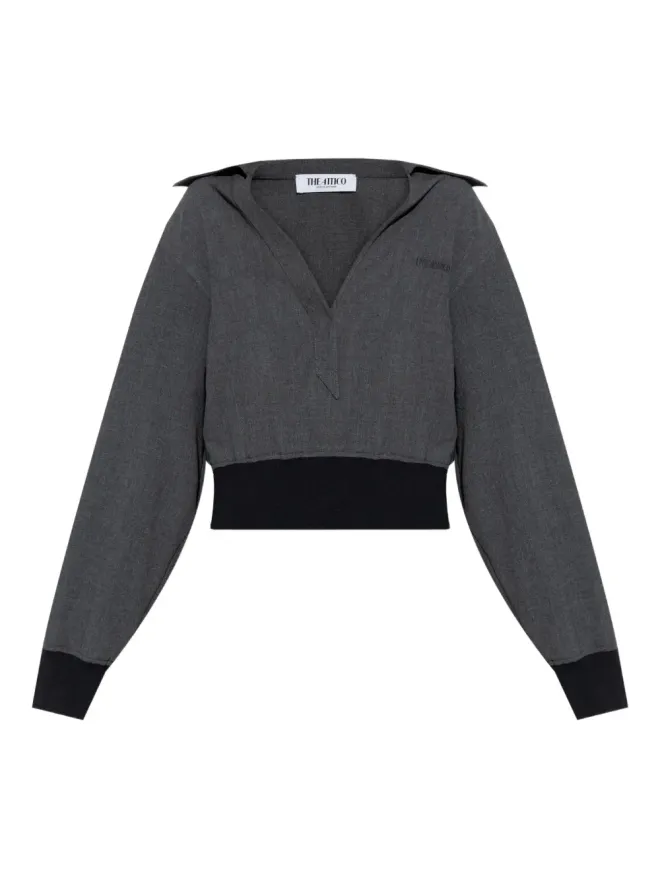 THE ATTICO The Attico banded-cuff collared top - Greyの商品画像